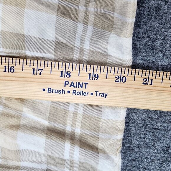 American Eagle Cropped‎ Hooded Multicolor Brown And Tan Flannel Shirt Size Small - Picture 14 of 16